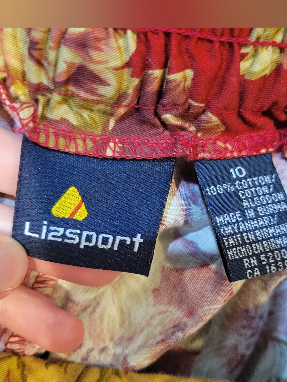 Vintage Liz Sport Floral High Waisted Cotton Colorful 90s Hippie Shorts 10 - Picture 7 of 7